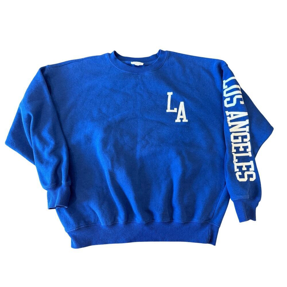 LA Los Angeles Blue Embroidered Crew Neck Sweatshirt Reflex S